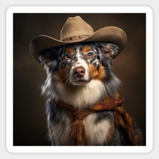 Cowboy Dog - Australian Shepherd Sticker